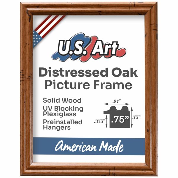 Distressed Oak .75" Solid Wood Picture Frame