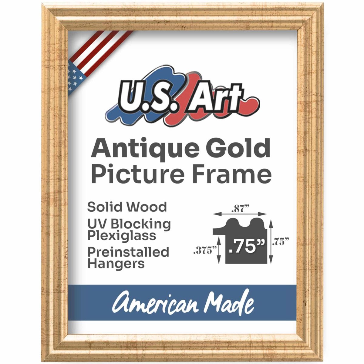 .75" Custom Solid Wood Frame for Wall Art 15+ Colors with Preinstalled Hangers & UV-blocking Plexiglass - Image 2