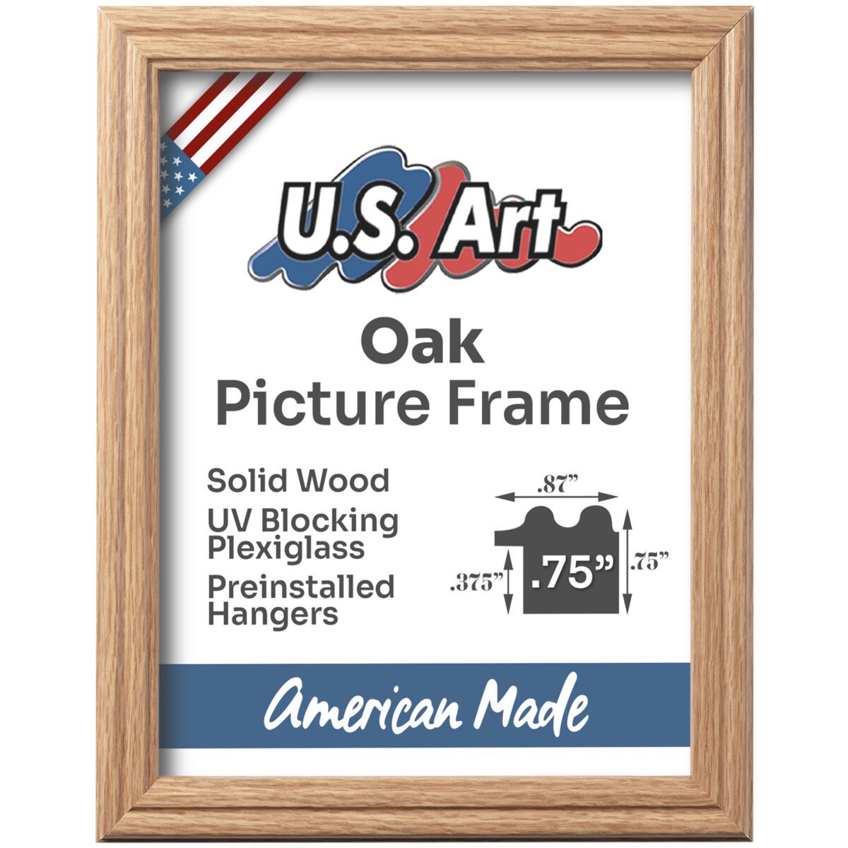 75OAK_SCRIPT - Oak Oak .75" Solid Wood Picture Frame - Image 1