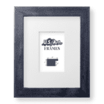 White Matted, Distressed Grey Picture Frame - 1 Inch
