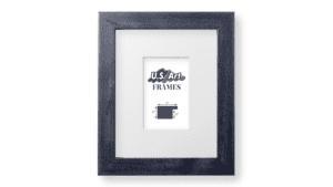 White Matted, Distressed Grey Picture Frame - 1 Inch