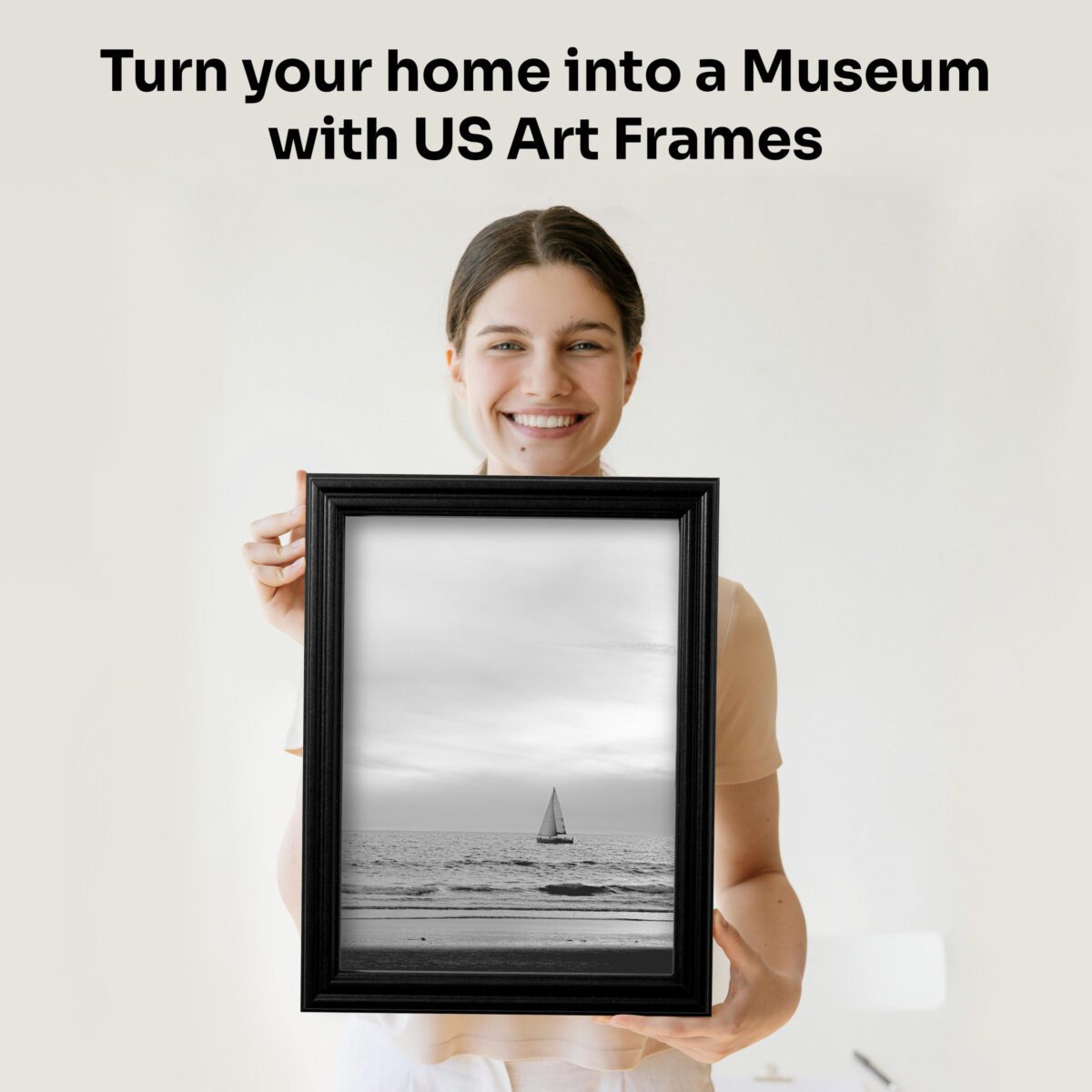 Black .75 in Solid Wood Picture Frame - Image 4