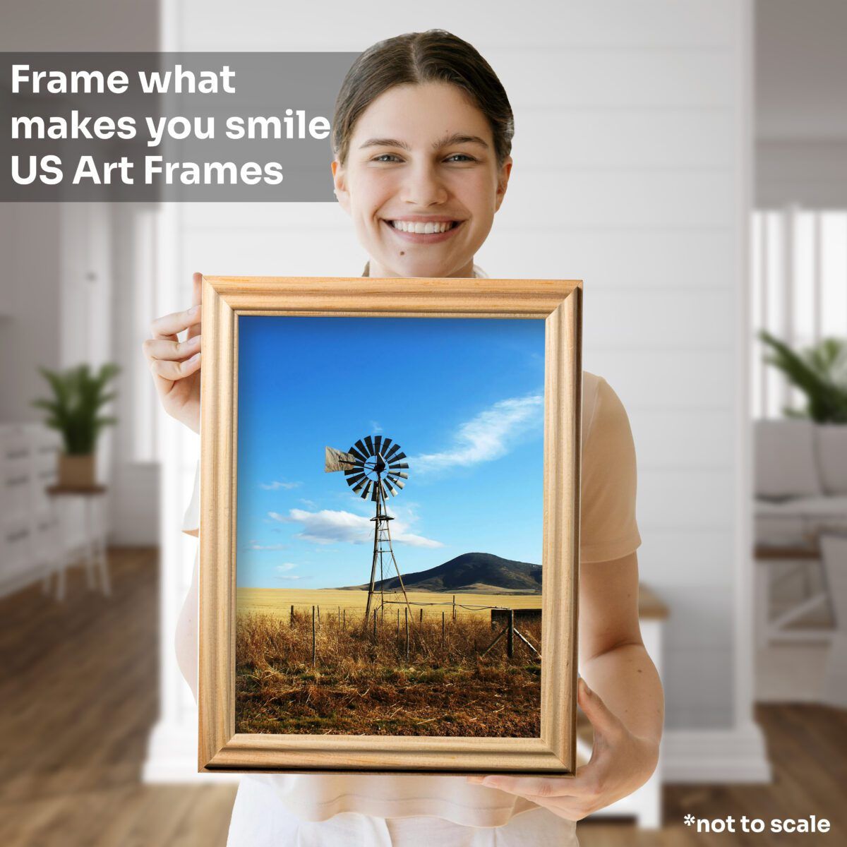 WomanMockup_UnfinishedRaw Unfinished Raw .75 in Solid Wood Picture Frame - Image 5