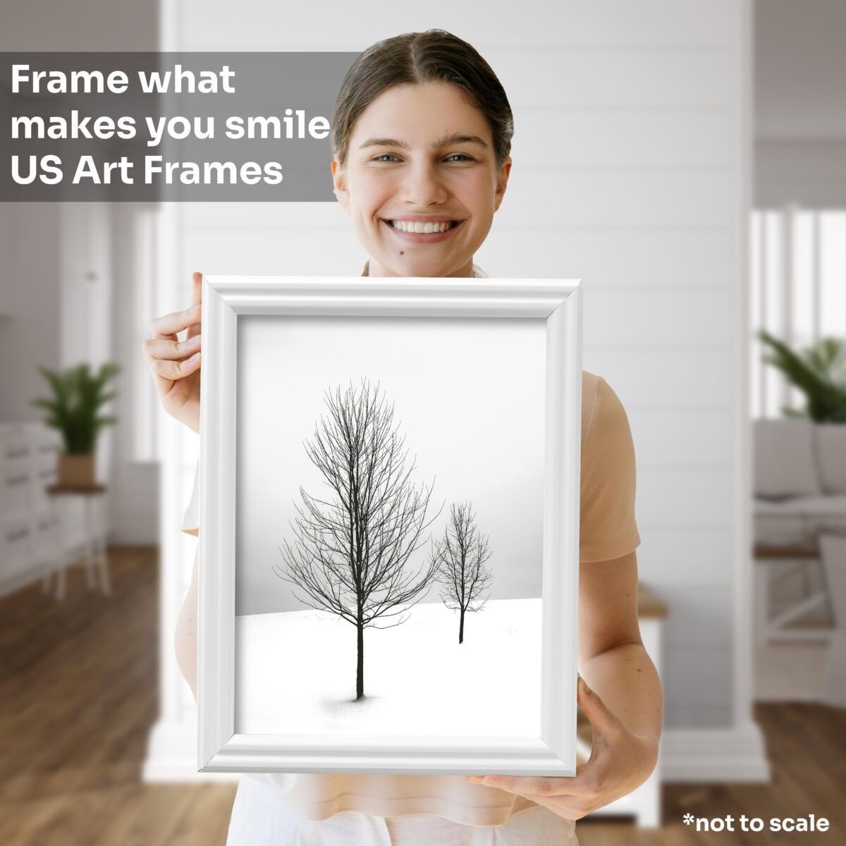 WomanMockup_White1 White .75" Solid Wood Picture Frame - Image 5