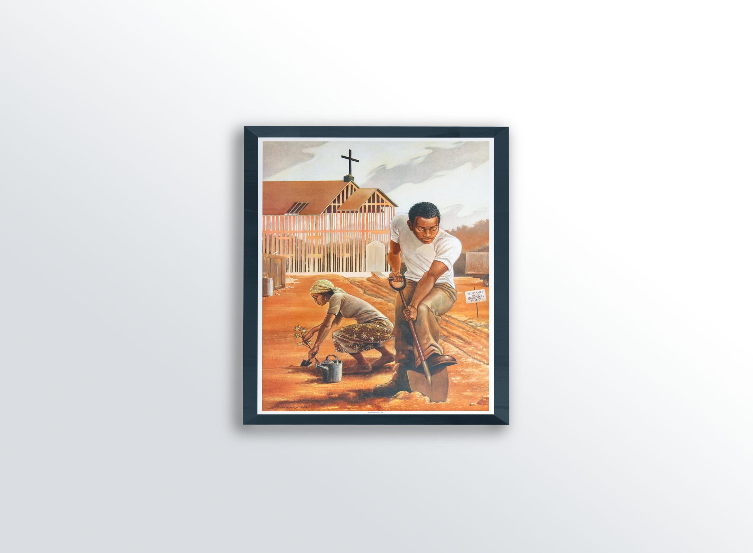 img 1 Building for my Lord by Gilbert Young, Art Poster Print for Wall, Home Decor - Image 1