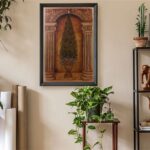 Boxwood Niche, by White - 24x36 Art Poster Print for Wall, Home Decor