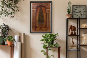 Boxwood Niche, by White - 24x36 Art Poster Print for Wall, Home Decor