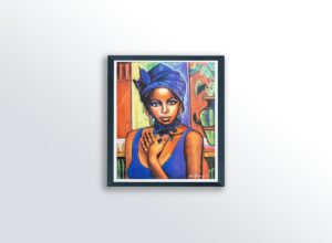 Lady with Vase by Alix Beaujour, Art Poster Print for Wall, Home Decor