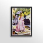 Umbrella Lady by Alix Beaujour, Art Poster Print for Wall, Home