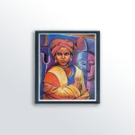 Lady With Mask by Alix Beaujour, Art Poster Print for Wall, Home Decor