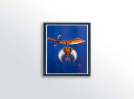 Mason Sword by Gerald Ivey, Art Poster Print for Wall, Home Decor