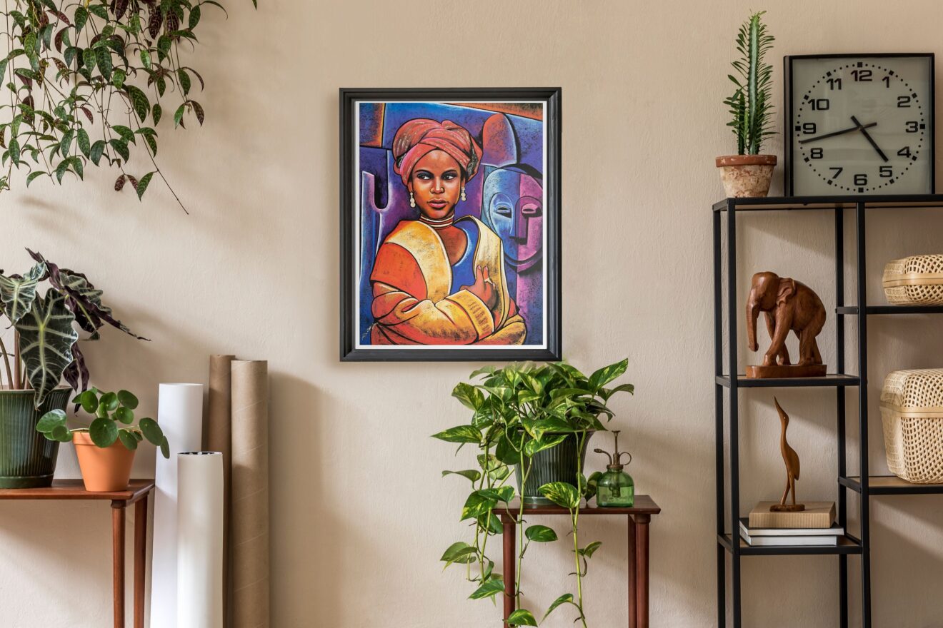 Lady With Mask by Alix Beaujour, Art Poster Print for Wall, Home Decor - Image 2