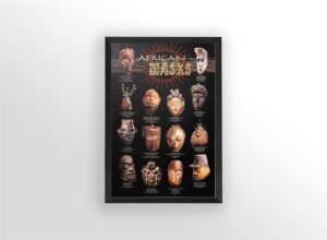 African Masks, by Key - 24x36 Art Poster Print for Wall, Home Decor - Image 3