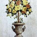 POTTED YELLOW ROSES - 8x10 Inch