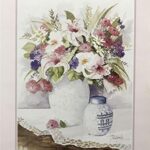 FLOWERS IN WHITE VASE - 8x10 Inch