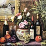 WINE, APPLE & GRAPES II - 8x10 Inch