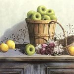 STILL LIFE WITH LEMON & APPLES - 8x10 Inch