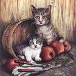 APPLE & CATS I - 8x10 Inch