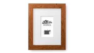 White Matted, Distressed Oak Picture Frame - 1 Inch