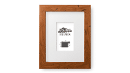 White Matted, Distressed Oak Picture Frame - 1 Inch