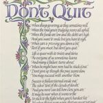 DON'T QUIT I - 8x10 Inch