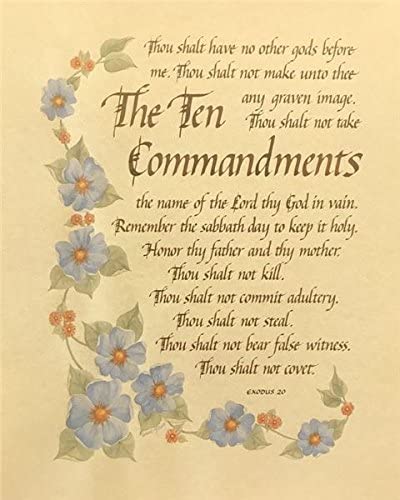 img1 THE TEN COMMANDMENTS ( EXODUS 20 ) - 8x10 Inch - Image 1