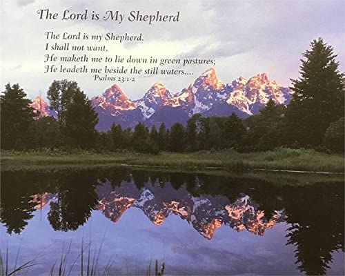 img1 THE LORD IS MY SHEPHERD ( PSALMS 23:1-2 ) - 8x10 Inch - Image 1