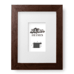 White Matted, Distressed Mohagany Picture Frame - 1 Inch