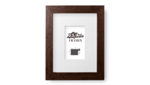 White Matted, Distressed Mohagany Picture Frame - 1 Inch