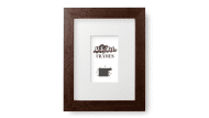 White Matted, Distressed Mohagany Picture Frame - 1 Inch
