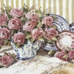 ROSES ON KITCHEN TABLE - 8x10 Inch