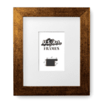 White Matted, Brushed Copper Picture Frame - 1 Inch