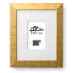 White Matted, Antique Gold Picture Frame - 1 Inch