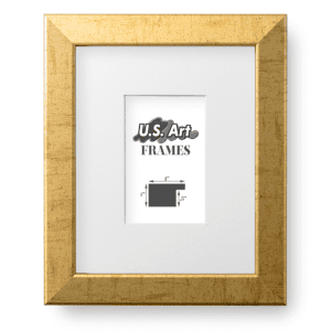 White Matted, Antique Gold Picture Frame - 1 Inch