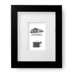 White Matted, Black Picture Frame - 1 Inch