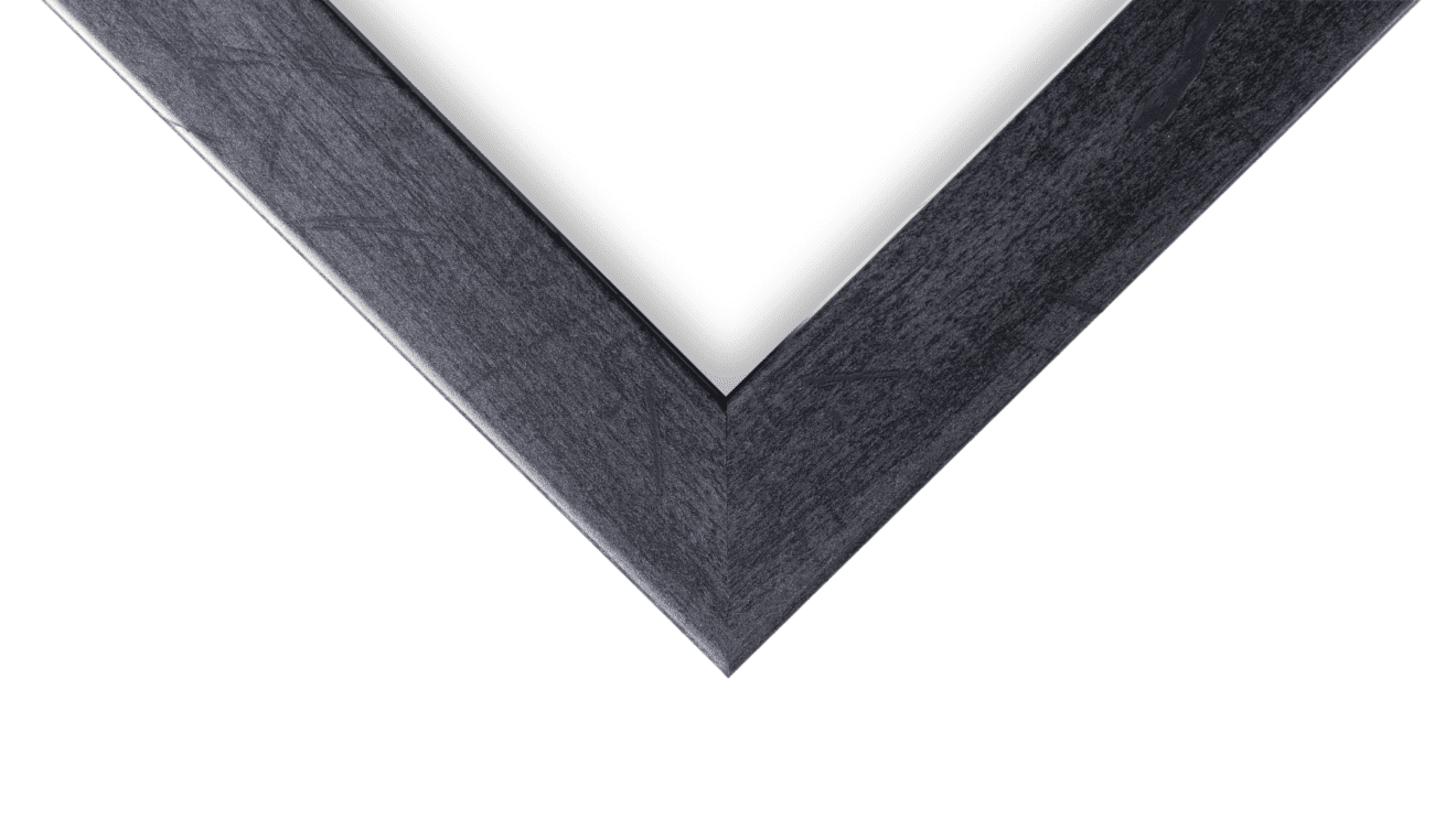 White Matted, Distressed Grey Picture Frame - 1 Inch - Image 2