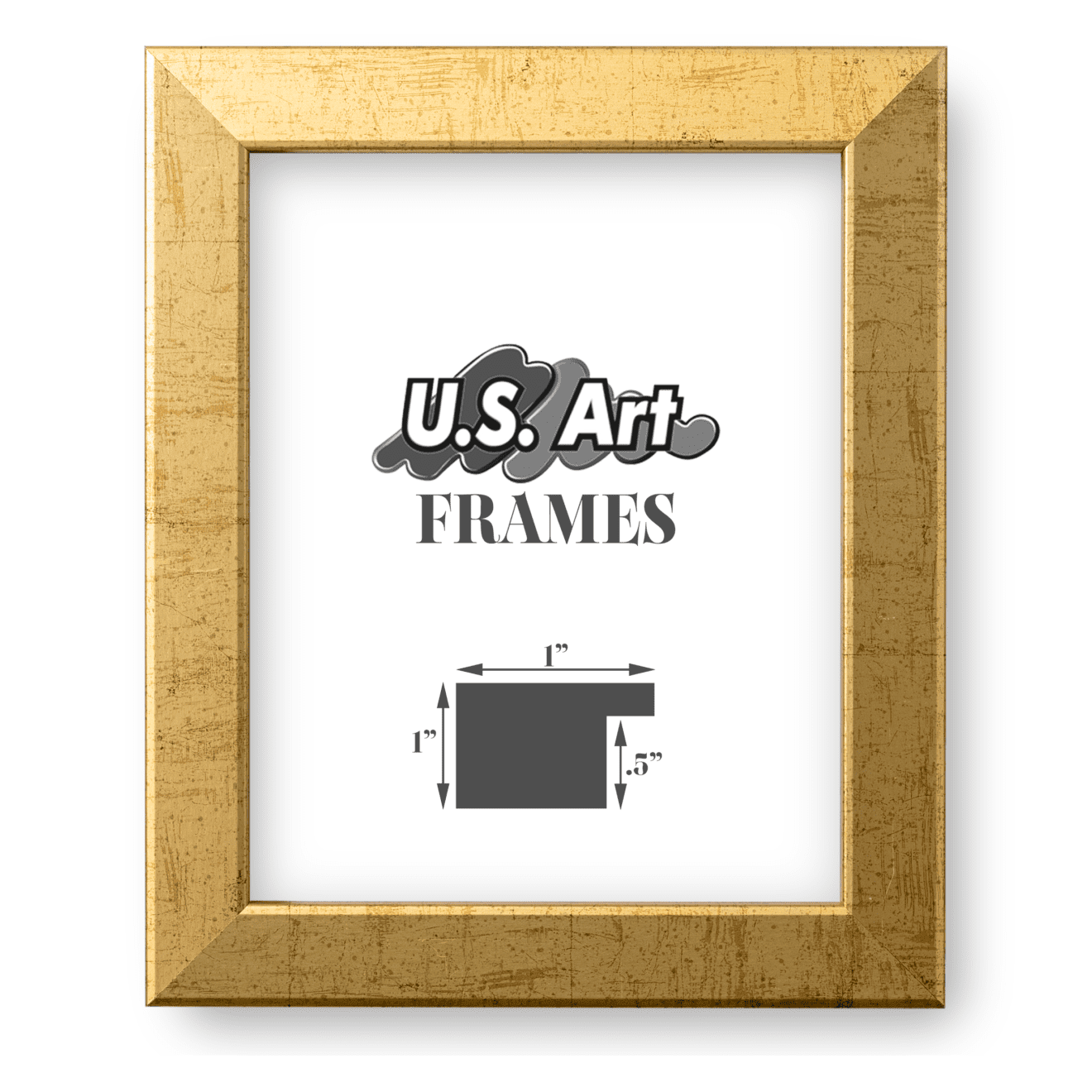 White Matted, Antique Gold Picture Frame - 1 Inch - Image 2