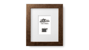 White Matted, Distressed Bronze Picture Frame - 1 Inch