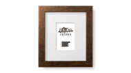 White Matted, Distressed Bronze Picture Frame - 1 Inch