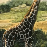 GIRAFFE - 8x20 Inch Art Print Poster