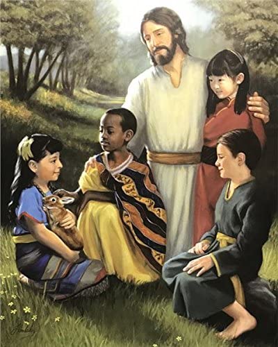 img55. JESUS WITH CHILDREN - 8x10 Inch - Image 1