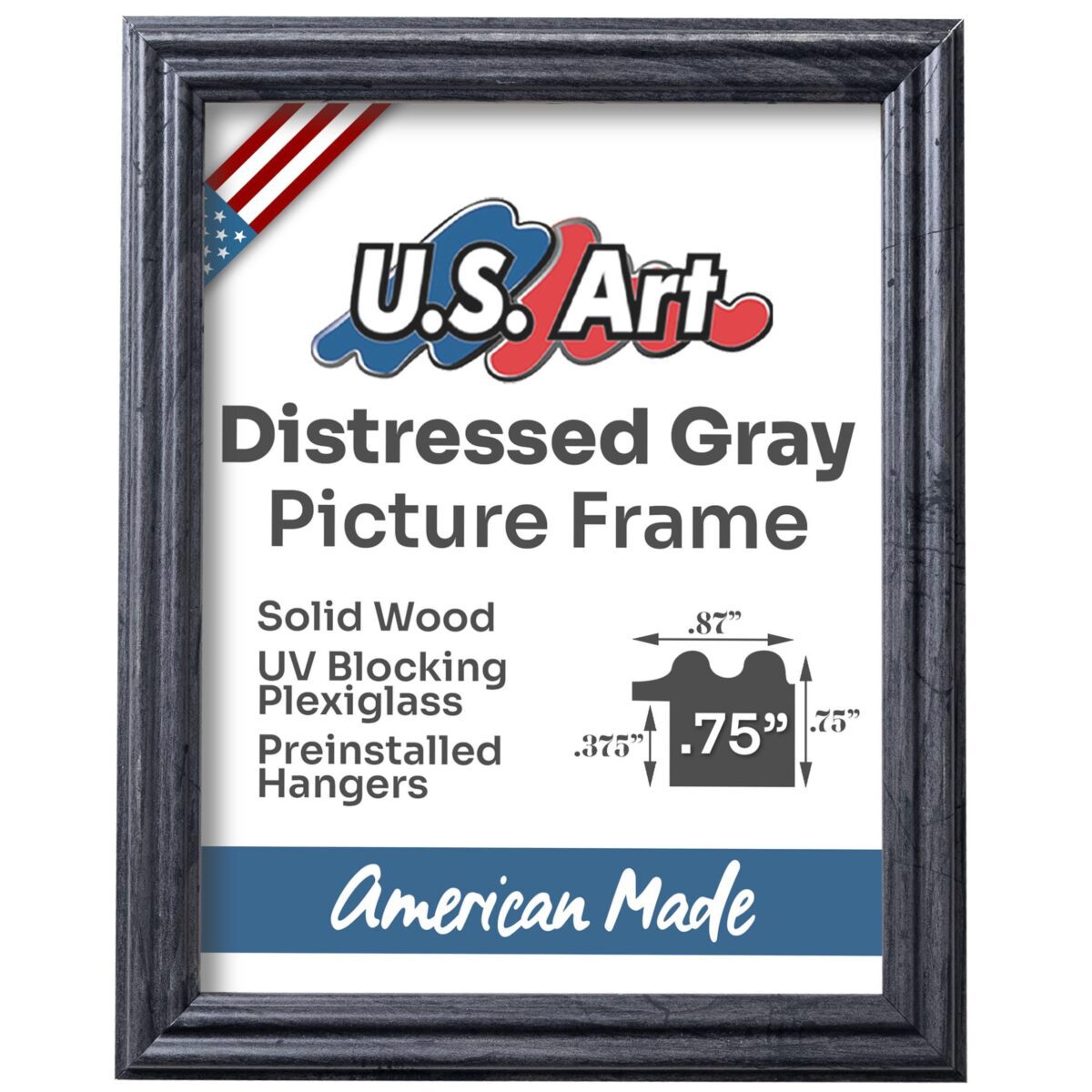 il_fullxfull.6355619616_9jdh.jpg Charcoal Gray .75" Solid Wood Picture Frame - Image 1