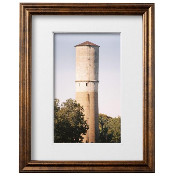 Vintage Rustic Bronze 8x10 Frame Matted to 5x7 for Wall Solid Wood Picture Frame with UV Blocking Plexiglass and Preinstalled Hangers