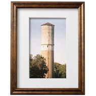 Vintage Rustic Bronze 8x10 Frame Matted to 5x7 for Wall Solid Wood Picture Frame with UV Blocking Plexiglass and Preinstalled Hangers