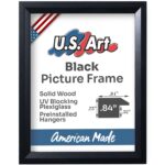 Black .84" Beveled Solid Wood Picture Frame