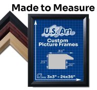 Custom Frame Beveled Solid Wood Custom Picture Frame with Preinstalled Vertical & Horizontal Hangers and UV-blocking Plexiglass 10+ Colors