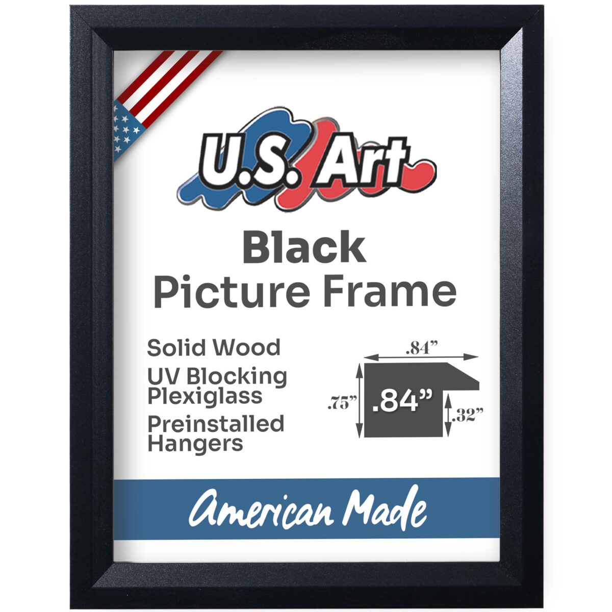Custom Frame Beveled Solid Wood Custom Picture Frame with Preinstalled Vertical & Horizontal Hangers and UV-blocking Plexiglass 10+ Colors - Image 2