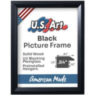 Custom Frame Beveled Solid Wood Custom Picture Frame with Preinstalled Vertical & Horizontal Hangers and UV-blocking Plexiglass 10+ Colors - Image 2