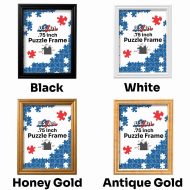 Wooden Frame for Puzzles Handmade Picture Frames in 10+ Colors for Wall Art with UV-Blocking Plexiglass and Preinstalled Hangers USA Made - Image 2