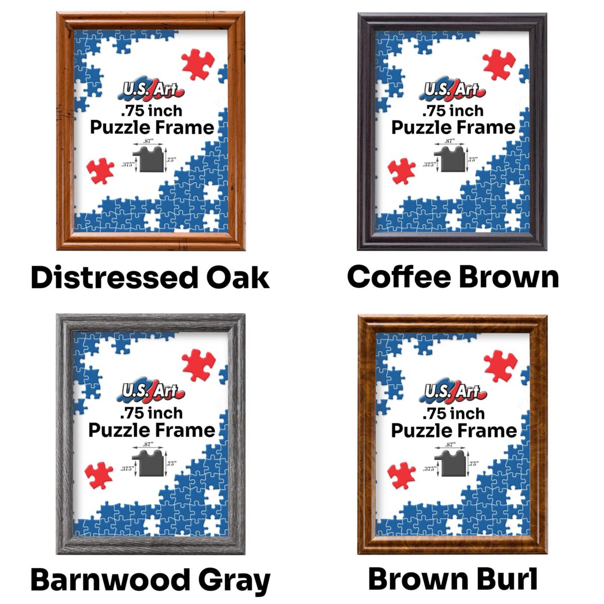 Wooden Frame for Puzzles Handmade Picture Frames in 10+ Colors for Wall Art with UV-Blocking Plexiglass and Preinstalled Hangers USA Made - Image 4